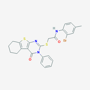 N-(2-bromo-4-methylphenyl)-2-[(4-oxo-3-phenyl-3,4,5,6,7,8-hexahydro[1]benzothieno[2,3-d]pyrimidin-2-yl)sulfanyl]acetamide
