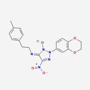 molecular formula C19H19N5O5 B4187645 2-(2,3-dihydro-1,4-benzodioxin-6-yl)-N-[2-(4-methylphenyl)ethyl]-5-nitro-2H-1,2,3-triazol-4-amine 3-oxide 