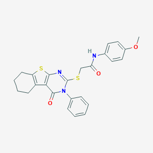 N-(4-methoxyphenyl)-2-[(4-oxo-3-phenyl-3,4,5,6,7,8-hexahydro[1]benzothieno[2,3-d]pyrimidin-2-yl)sulfanyl]acetamide