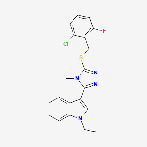 molecular formula C20H18ClFN4S B4187662 3-{5-[(2-chloro-6-fluorobenzyl)thio]-4-methyl-4H-1,2,4-triazol-3-yl}-1-ethyl-1H-indole 
