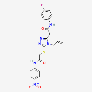 molecular formula C21H19FN6O4S B4187669 2-[(4-allyl-5-{2-[(4-fluorophenyl)amino]-2-oxoethyl}-4H-1,2,4-triazol-3-yl)thio]-N-(4-nitrophenyl)acetamide 