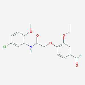 molecular formula C18H18ClNO5 B4187687 N-(5-chloro-2-methoxyphenyl)-2-(2-ethoxy-4-formylphenoxy)acetamide 