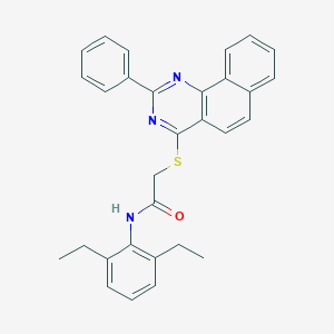 molecular formula C30H27N3OS B418772 N-(2,6-diethylphenyl)-2-[(2-phenylbenzo[h]quinazolin-4-yl)sulfanyl]acetamide 