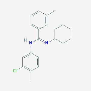 molecular formula C21H25ClN2 B418773 N'-(3-chloro-4-methylphenyl)-N-cyclohexyl-3-methylbenzenecarboximidamide 
