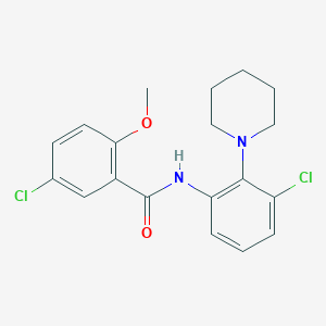 molecular formula C19H20Cl2N2O2 B4187730 5-chloro-N-[3-chloro-2-(1-piperidinyl)phenyl]-2-methoxybenzamide 