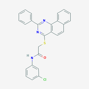 molecular formula C26H18ClN3OS B418774 N-(3-chlorophenyl)-2-[(2-phenylbenzo[h]quinazolin-4-yl)sulfanyl]acetamide 