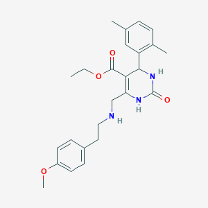 ethyl 4-(2,5-dimethylphenyl)-6-({[2-(4-methoxyphenyl)ethyl]amino}methyl)-2-oxo-1,2,3,4-tetrahydro-5-pyrimidinecarboxylate