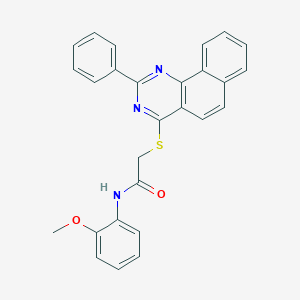 molecular formula C27H21N3O2S B418775 N-(2-methoxyphenyl)-2-[(2-phenylbenzo[h]quinazolin-4-yl)sulfanyl]acetamide 