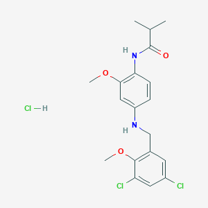 molecular formula C19H23Cl3N2O3 B4187767 N-{4-[(3,5-dichloro-2-methoxybenzyl)amino]-2-methoxyphenyl}-2-methylpropanamide hydrochloride 