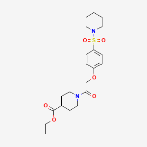 ethyl 1-{[4-(1-piperidinylsulfonyl)phenoxy]acetyl}-4-piperidinecarboxylate