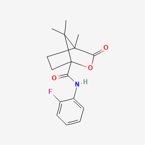 molecular formula C16H18FNO3 B4187771 N-(2-fluorophenyl)-4,7,7-trimethyl-3-oxo-2-oxabicyclo[2.2.1]heptane-1-carboxamide 