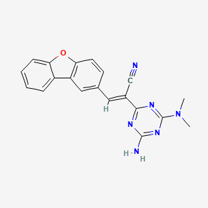 molecular formula C20H16N6O B4187779 2-[4-amino-6-(dimethylamino)-1,3,5-triazin-2-yl]-3-dibenzo[b,d]furan-2-ylacrylonitrile 