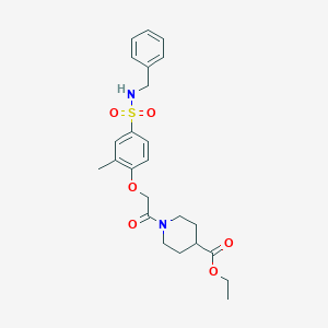 molecular formula C24H30N2O6S B4187788 ethyl 1-({4-[(benzylamino)sulfonyl]-2-methylphenoxy}acetyl)-4-piperidinecarboxylate 
