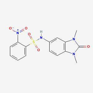 molecular formula C15H14N4O5S B4187796 N-(1,3-dimethyl-2-oxo-2,3-dihydro-1H-benzimidazol-5-yl)-2-nitrobenzenesulfonamide 