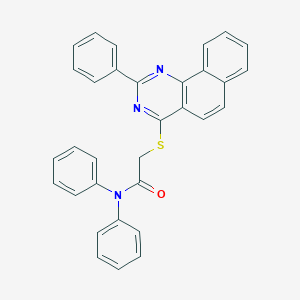 molecular formula C32H23N3OS B418781 N,N-diphenyl-2-[(2-phenylbenzo[h]quinazolin-4-yl)sulfanyl]acetamide 