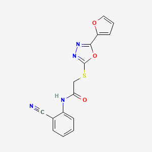 molecular formula C15H10N4O3S B4187810 N-(2-cyanophenyl)-2-{[5-(2-furyl)-1,3,4-oxadiazol-2-yl]thio}acetamide 