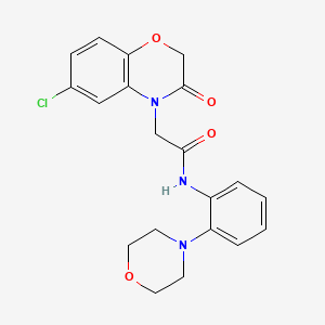 molecular formula C20H20ClN3O4 B4187818 2-(6-chloro-3-oxo-2,3-dihydro-4H-1,4-benzoxazin-4-yl)-N-[2-(4-morpholinyl)phenyl]acetamide 