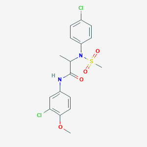 molecular formula C17H18Cl2N2O4S B4187827 N~1~-(3-chloro-4-methoxyphenyl)-N~2~-(4-chlorophenyl)-N~2~-(methylsulfonyl)alaninamide 