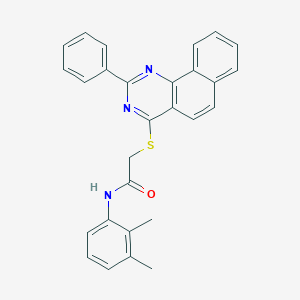 molecular formula C28H23N3OS B418783 N-(2,3-dimethylphenyl)-2-[(2-phenylbenzo[h]quinazolin-4-yl)sulfanyl]acetamide 