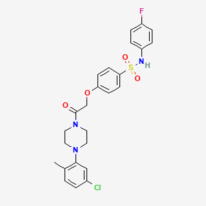 molecular formula C25H25ClFN3O4S B4187837 4-{2-[4-(5-chloro-2-methylphenyl)-1-piperazinyl]-2-oxoethoxy}-N-(4-fluorophenyl)benzenesulfonamide 