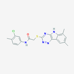 N-(3-chloro-4-methylphenyl)-2-[(6,8-dimethyl-5H-[1,2,4]triazino[5,6-b]indol-3-yl)sulfanyl]acetamide