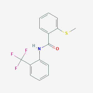 molecular formula C15H12F3NOS B4187853 2-(methylthio)-N-[2-(trifluoromethyl)phenyl]benzamide 