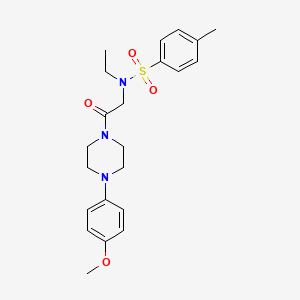 molecular formula C22H29N3O4S B4187859 N-ethyl-N-{2-[4-(4-methoxyphenyl)-1-piperazinyl]-2-oxoethyl}-4-methylbenzenesulfonamide 