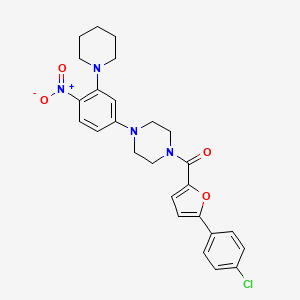 molecular formula C26H27ClN4O4 B4187875 1-[5-(4-chlorophenyl)-2-furoyl]-4-[4-nitro-3-(1-piperidinyl)phenyl]piperazine 