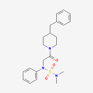 molecular formula C22H29N3O3S B4187883 N-[2-(4-benzyl-1-piperidinyl)-2-oxoethyl]-N',N'-dimethyl-N-phenylsulfamide 