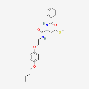 molecular formula C24H32N2O4S B4187891 N-[1-({[2-(4-butoxyphenoxy)ethyl]amino}carbonyl)-3-(methylthio)propyl]benzamide 