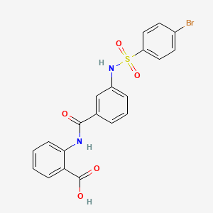 molecular formula C20H15BrN2O5S B4187906 2-[(3-{[(4-bromophenyl)sulfonyl]amino}benzoyl)amino]benzoic acid 