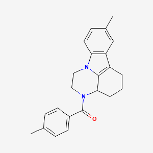 8-methyl-3-(4-methylbenzoyl)-2,3,3a,4,5,6-hexahydro-1H-pyrazino[3,2,1-jk]carbazole