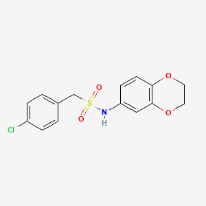 1-(4-chlorophenyl)-N-(2,3-dihydro-1,4-benzodioxin-6-yl)methanesulfonamide