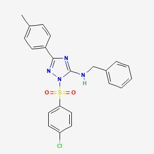 molecular formula C22H19ClN4O2S B4187927 N-benzyl-1-[(4-chlorophenyl)sulfonyl]-3-(4-methylphenyl)-1H-1,2,4-triazol-5-amine 