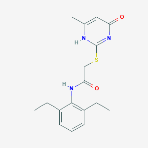 molecular formula C17H21N3O2S B418793 N-(2,6-diethylphenyl)-2-[(6-methyl-4-oxo-1H-pyrimidin-2-yl)sulfanyl]acetamide 