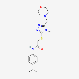 molecular formula C19H27N5O2S B4187962 N-(4-isopropylphenyl)-2-{[4-methyl-5-(4-morpholinylmethyl)-4H-1,2,4-triazol-3-yl]thio}acetamide 