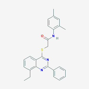 N-(2,4-dimethylphenyl)-2-[(8-ethyl-2-phenyl-4-quinazolinyl)sulfanyl]acetamide