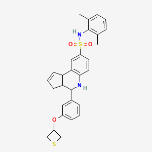 N-(2,6-dimethylphenyl)-4-[3-(3-thietanyloxy)phenyl]-3a,4,5,9b-tetrahydro-3H-cyclopenta[c]quinoline-8-sulfonamide