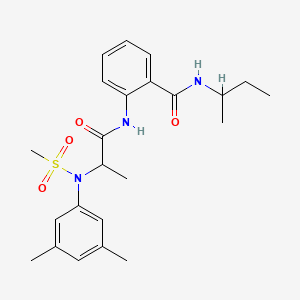 molecular formula C23H31N3O4S B4188011 N-(sec-butyl)-2-{[N-(3,5-dimethylphenyl)-N-(methylsulfonyl)alanyl]amino}benzamide 