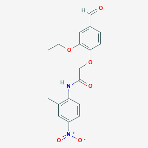 molecular formula C18H18N2O6 B4188035 2-(2-ethoxy-4-formylphenoxy)-N-(2-methyl-4-nitrophenyl)acetamide 