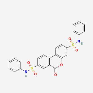 molecular formula C25H18N2O6S2 B4188046 6-oxo-N,N'-diphenyl-6H-benzo[c]chromene-3,8-disulfonamide 