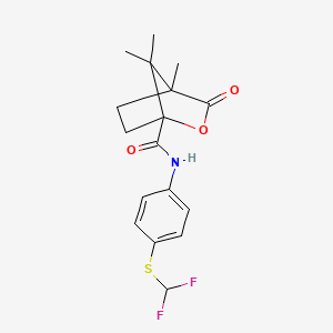 molecular formula C17H19F2NO3S B4188054 N-{4-[(difluoromethyl)thio]phenyl}-4,7,7-trimethyl-3-oxo-2-oxabicyclo[2.2.1]heptane-1-carboxamide 