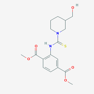 molecular formula C17H22N2O5S B4188062 dimethyl 2-({[3-(hydroxymethyl)-1-piperidinyl]carbonothioyl}amino)terephthalate 