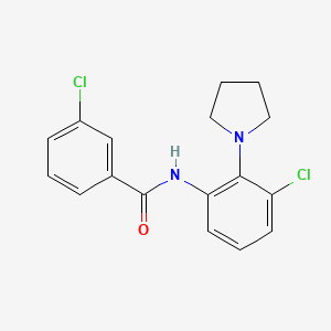molecular formula C17H16Cl2N2O B4188065 3-chloro-N-[3-chloro-2-(1-pyrrolidinyl)phenyl]benzamide 