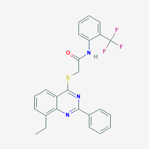 2-[(8-ethyl-2-phenyl-4-quinazolinyl)sulfanyl]-N-[2-(trifluoromethyl)phenyl]acetamide