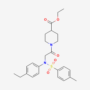 molecular formula C25H32N2O5S B4188075 ethyl 1-{N-(4-ethylphenyl)-N-[(4-methylphenyl)sulfonyl]glycyl}-4-piperidinecarboxylate 