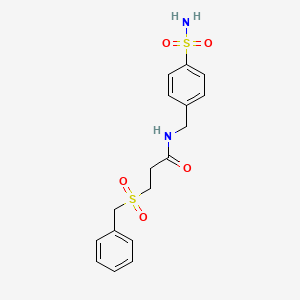 molecular formula C17H20N2O5S2 B4188084 N-[4-(aminosulfonyl)benzyl]-3-(benzylsulfonyl)propanamide 