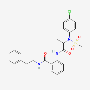 molecular formula C25H26ClN3O4S B4188089 2-{[N-(4-chlorophenyl)-N-(methylsulfonyl)alanyl]amino}-N-(2-phenylethyl)benzamide 