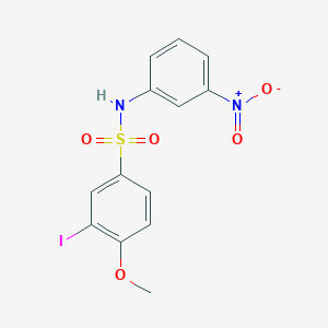 molecular formula C13H11IN2O5S B4188104 3-iodo-4-methoxy-N-(3-nitrophenyl)benzenesulfonamide 