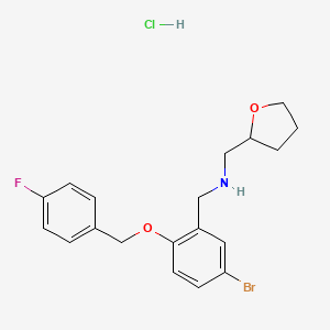 molecular formula C19H22BrClFNO2 B4188107 {5-bromo-2-[(4-fluorobenzyl)oxy]benzyl}(tetrahydro-2-furanylmethyl)amine hydrochloride 